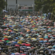 Students from various universities take part in a demonstration at the Chinese University in Hong Kong September 22, 2014.